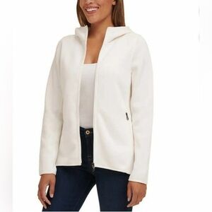 Andrew Marc Women's Cozy Hi-Low Soft Fleece Hooded Jacket Full Zip Hoodie